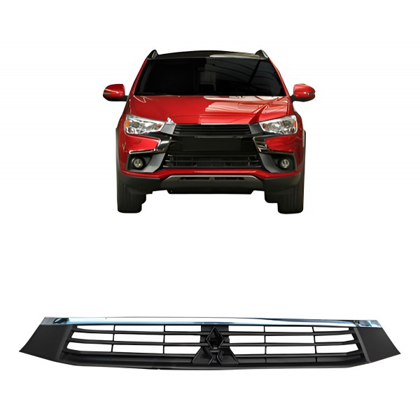 Grade Radiador Do Parachoque Asx 2017 A 2018 Cromado Preto