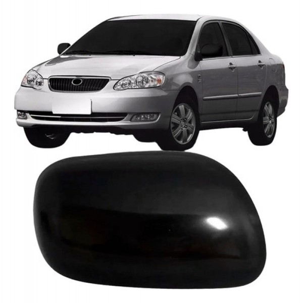 Capa Retrovisor Corolla 2003 2004 2005 2006 2007 Preto Liso