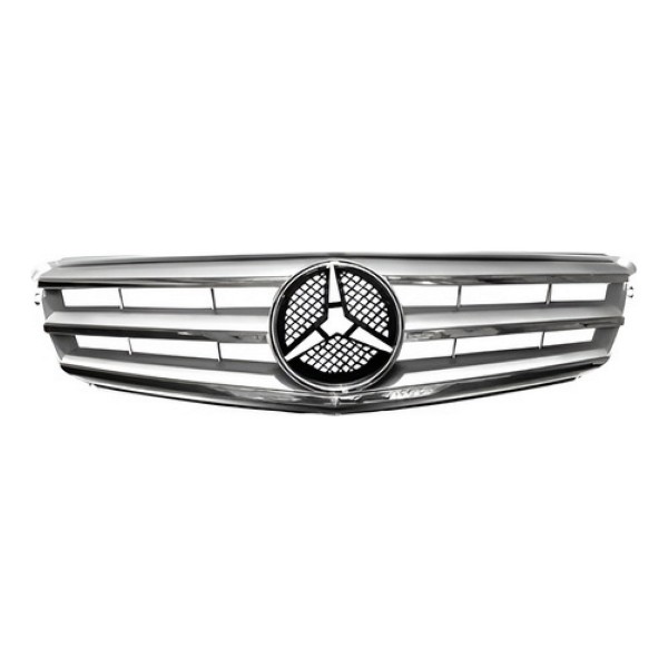 Grade Mercedes C180 2008 2009 2010 11 Friso Cromado C/emblem Prateado