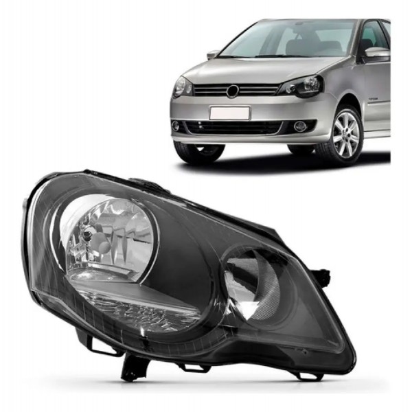 Farol Polo 2007 08 09 10 11 2012 Manual Máscara Negra