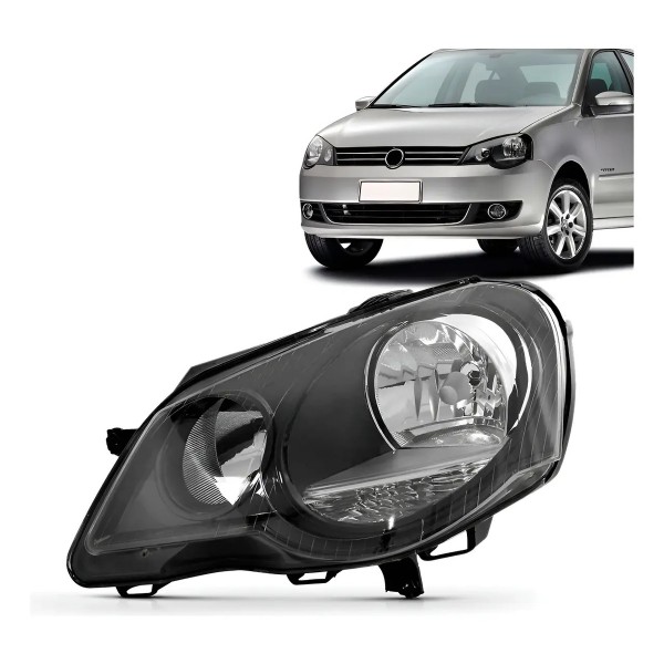 Farol Polo 2007 08 09 10 11 2012 Manual Máscara Negra