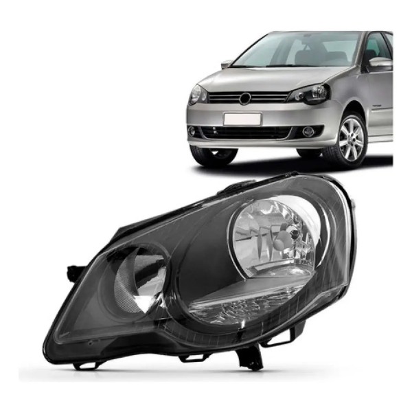 Farol Polo 2007 08 09 10 11 2012 Manual Máscara Negra