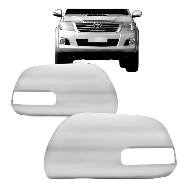Kit Aplique Capa Cromado Retrovisor Hilux 2013 A 2016 C/furo
