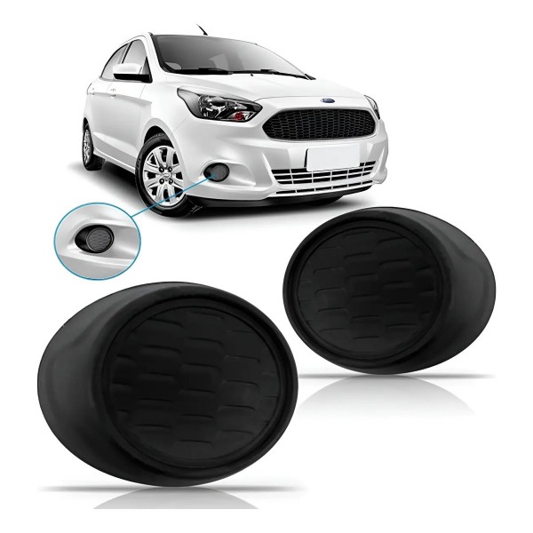 Par Moldura Farol Milha Auxiliar Para Ford Ka 15 A 18 S/furo