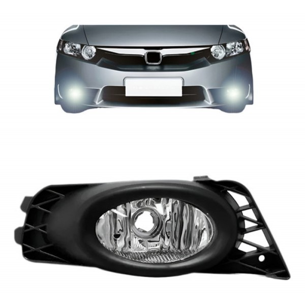 Farol Milha Auxiliar Civic 2009 2010 2011 Com Moldura