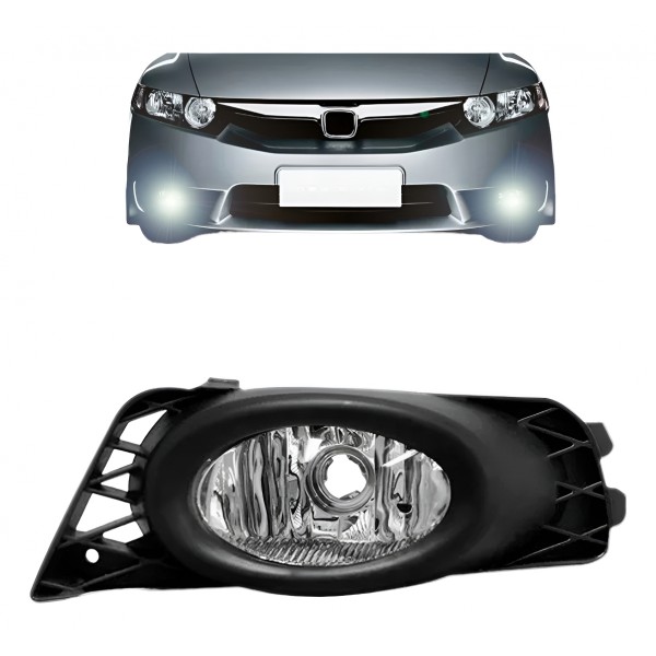 Farol Milha Auxiliar Civic 2009 2010 2011 Com Moldura