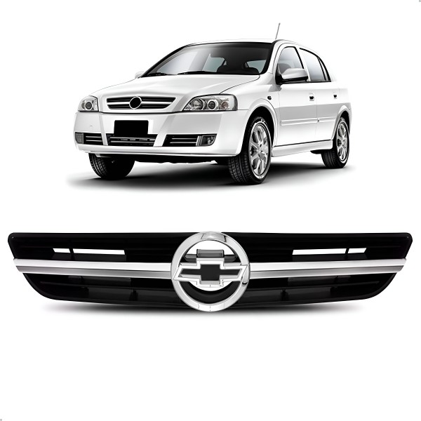 Grade Radiador Astra 2003 A 2012 Preta C/ Friso Cromado