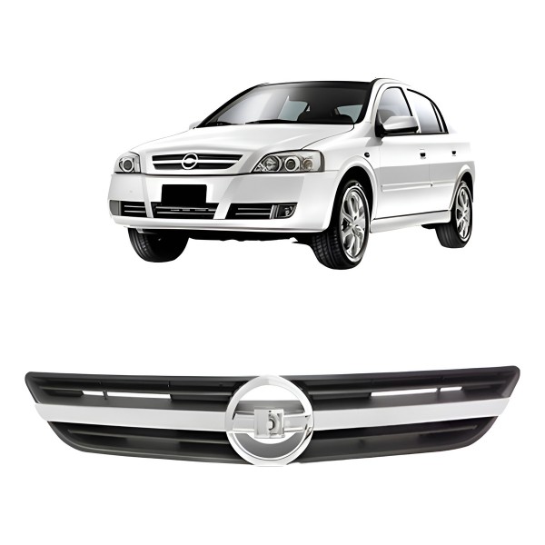 Grade Radiador Astra 2003 04 05 A 12 Cinza C/friso Cromado Cinza