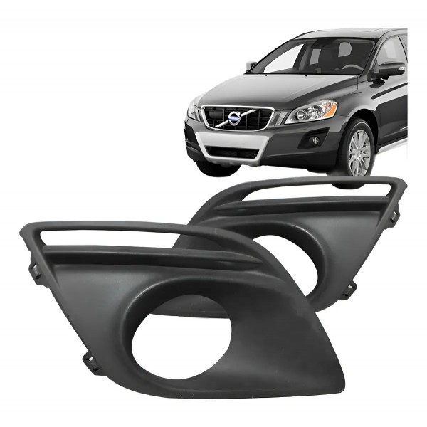 Par Moldura De Milha Volvo Xc60 2008 09 10 2014 Com Auxiliar Preto