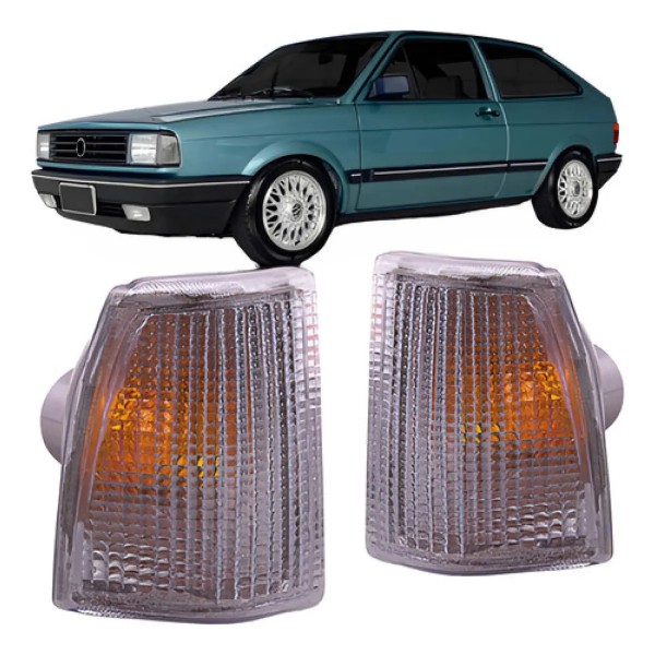Par Pisca Seta Gol 1987 88 1989 1990 Cristal Lente Plástico