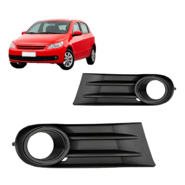 Par Moldura Milha Gol G5 2009 10 11 2012 Com Furo Aro Preto