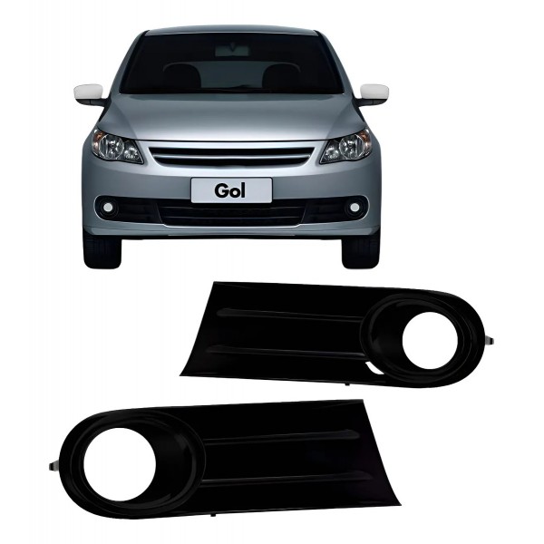 Grade Moldura Farol Milha Gol G5 08 A 12 Preto Com Furo