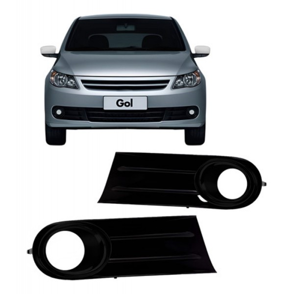 Grade Moldura Farol Milha Gol G5 08 A 12 Preto Com Furo