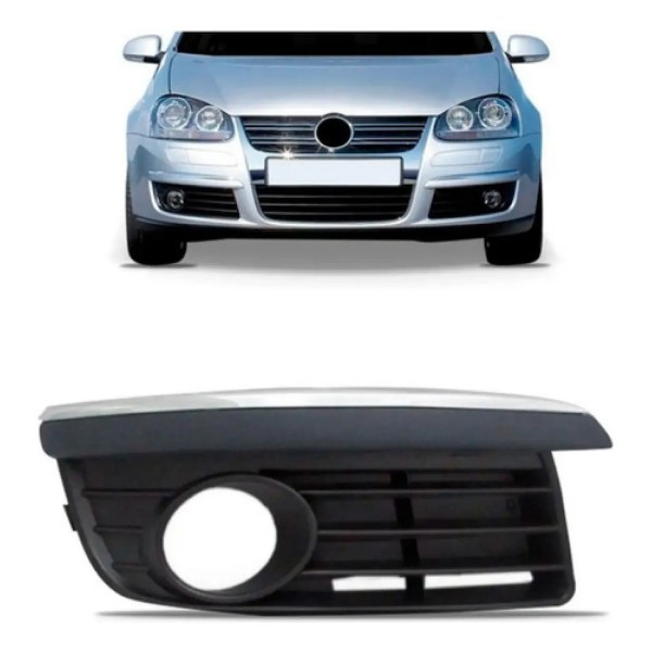 Moldura Milha Auxiliar Jetta 2006 A 2010 C/friso Cromado
