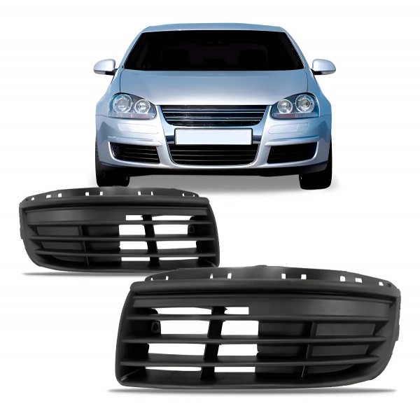 Par Moldura Milha Auxiliar Jetta 2007 A 2010 S/furo Preto Ambos Os Lados