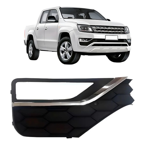 Moldura Milha Amarok 2017 2018 2019 Com Furo C/friso Cromado