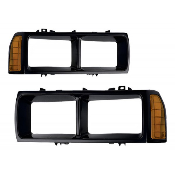 Par Moldura Farol Passat 1983 A 1988 Foco Duplo Preto