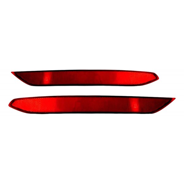 Par Refletor Parachoque Traseiro Jetta 2019 A 2020 Vermelho