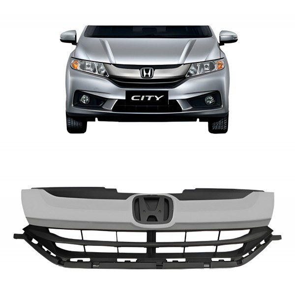Grade Radiador Para Honda City 2015 2016 2017 Cinza Cinza