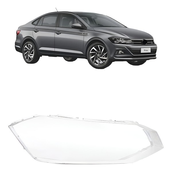 Lente Farol Dianteiro Vw Virtus 2018 2019 2020 2021 2022