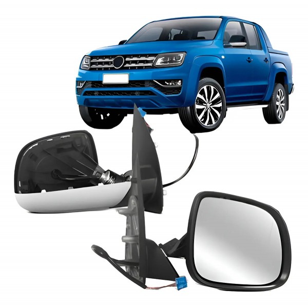 Par Retrovisor Amarok 2017 A 2023 Eletrico Retratil Sem Capa