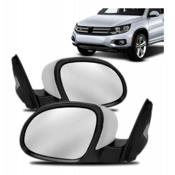 Par Retrovisor Tiguan 09 10 A 14 Elétrico Retrátil Com Pis