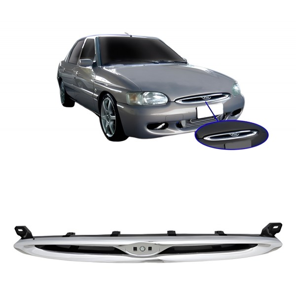 Grade Dianteira Escort Zetec Sw 97 Ate 02 Cromada Cromado