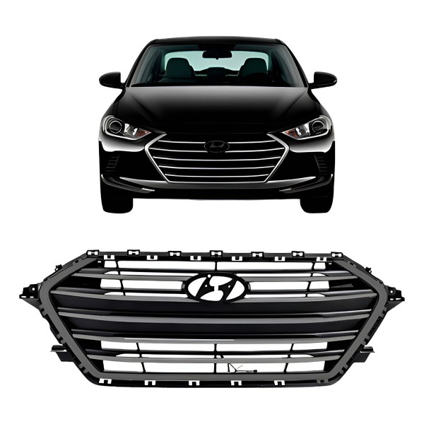 Grade Dianteira Para Hyundai Elantra 2017 E 2018 Cinza