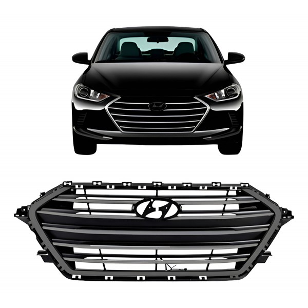 Grade Dianteira Hyundai Elantra 2017 E 2018 Cinza