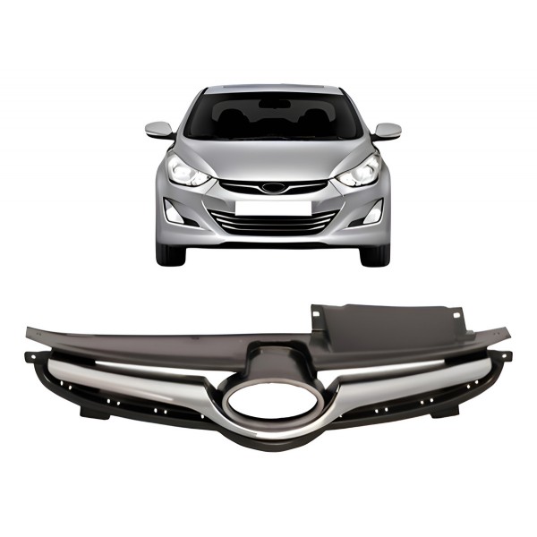 Grade Hyundai Elantra 2014 A 2016 Preto C/ Moldura Cromada