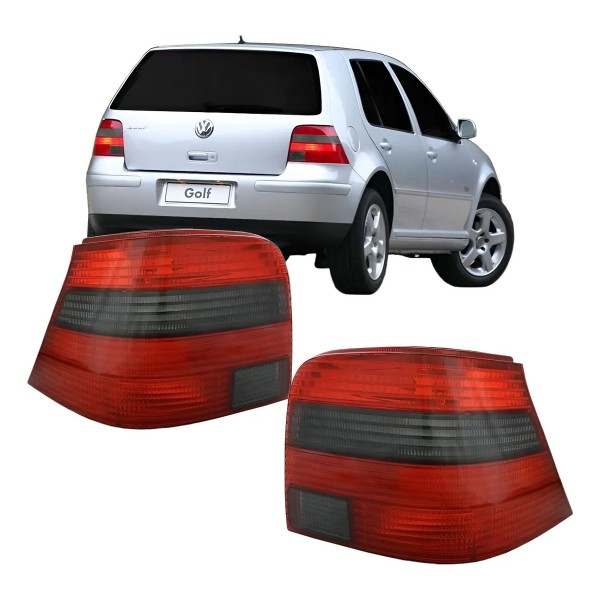 Par Lanterna Fume Golf Gti 1998 99 00 01 02 03 04 05 06 Ambos Lados Vermelho