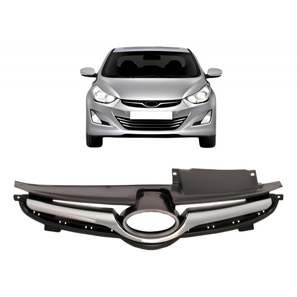 Grade Elantra 2014 A 2016 Preto C/ Moldura Cromada