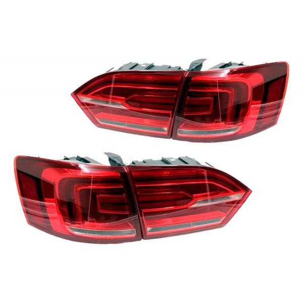 Kit Lanterna Traseira Jetta 2011 2012 2013 2014 Com Led Vermelho