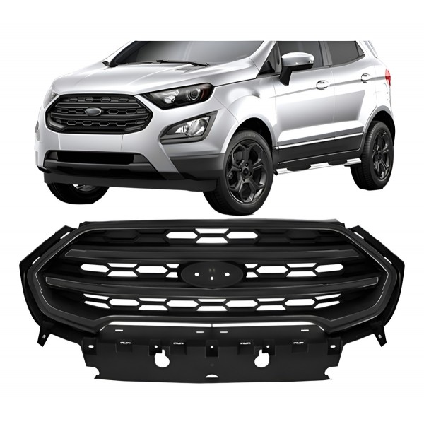 Grade Radiador Ecosport 2017 2018 2019 C/ Friso Cinza Escuro