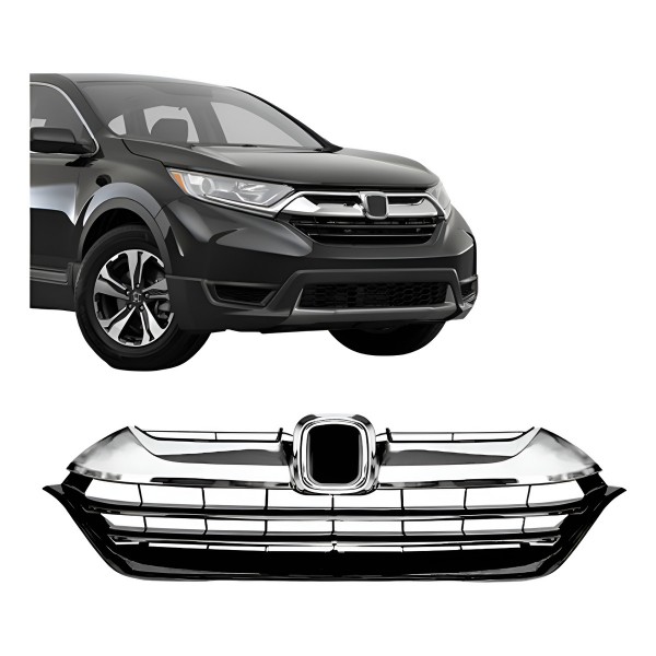 Grade Dianteira Crv 2021 Preta Com Moldura Cromada