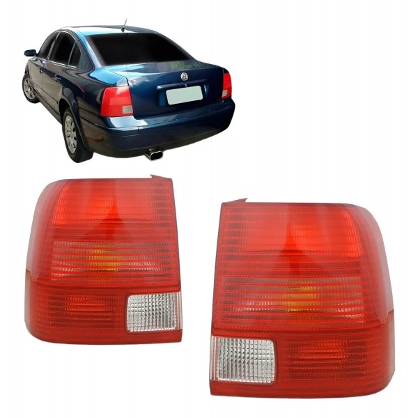 Par Lanterna Traseira Passat 97 98 99 00  Re Branca Ambos Lados Vermelho