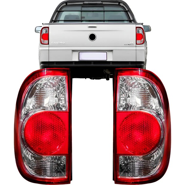 Par Lanterna Traseira Vw Saveiro G4 2006 2007 A 2012 Cristal Ambos Lados Cristal