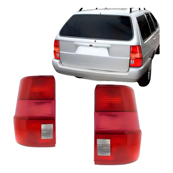 Par Lanterna Traseira Quantum 1998 1999 2000 2001 Bicolor Ambos Lados Vermelho