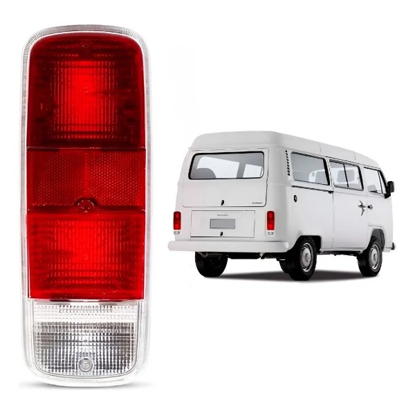 Lanterna Traseira Kombi Clipper 1975/2009 Vermelha Completa- Vermelho
