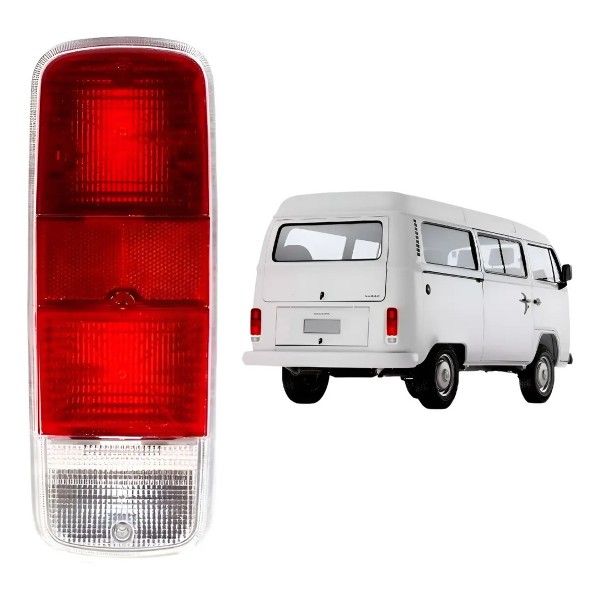 Lanterna Traseira Volkswagen Kombi Clipper 1975 Á 2009 Verm Vermelho