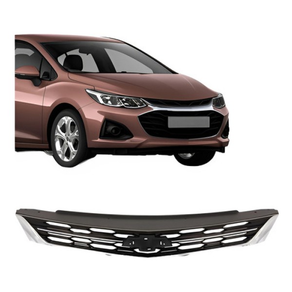 Grade Radiador Cruze 2017 18 2019 Inferior Com Friso Cromado
