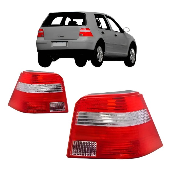 Par Lanterna Traseira Golf 1998 1999 2001 02 A 2006 Cristal Ambos Lados Cristal