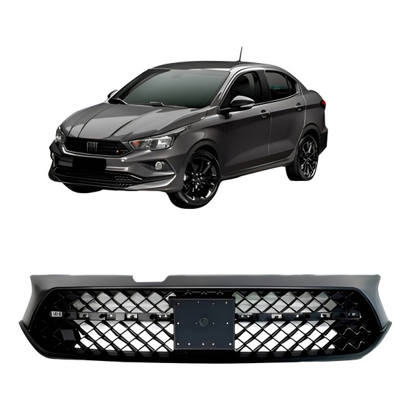 Grade Radiador Cronos 1.3 2018 A 2020 Preta Logo Letra