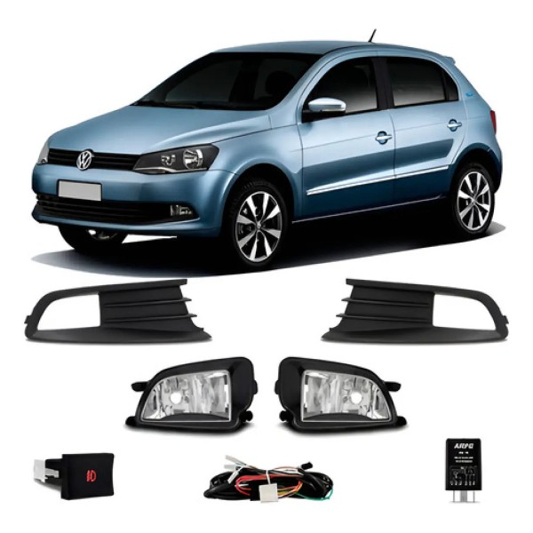 Kit Farol Milha Auxiliar Neblina Gol G6 13 À 16 C/ Grade