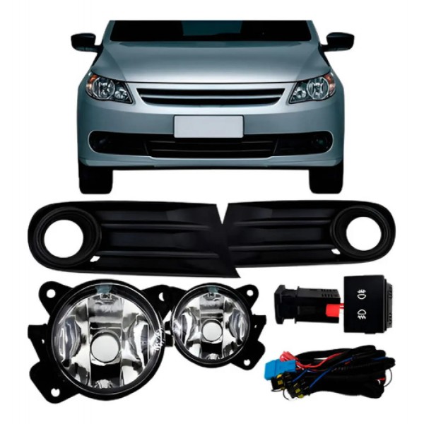 Kit Farol Milha Auxiliar Gol G5 2009 A 2012 Moldura