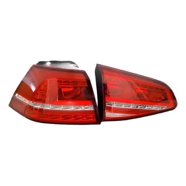 Kit 4 Lanternas Traseiras Golf Gti Mk7 2014 A 2017 Com Led Ambos Lados Vermelho