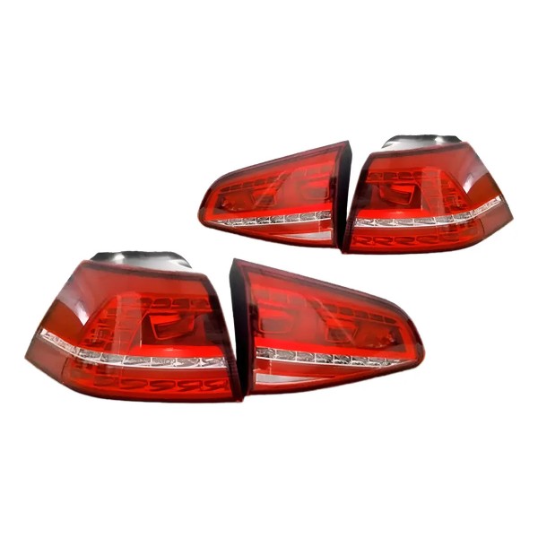 Kit 4 Lanternas Traseiras Golf Gti Mk7 2014 A 2017 Com Led Ambos Lados Vermelho