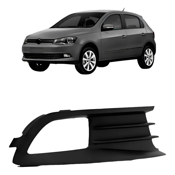 Moldura Grade Milha Vw Gol 2013 A 2016 Preto C/ Furo