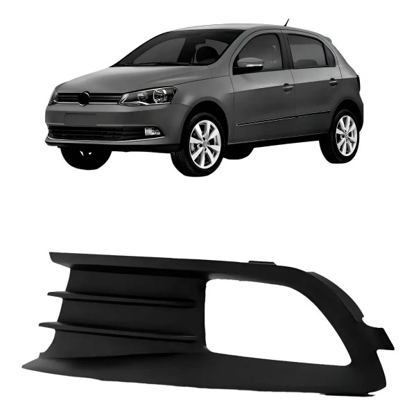 Moldura Grade Milha Vw Gol 2013 A 2016 Preto C/ Furo