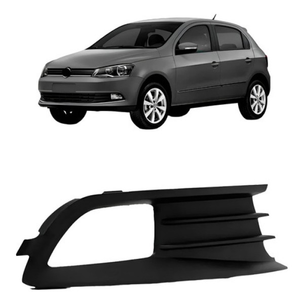 Moldura Grade Milha Vw Gol 2013 A 2016 Preto C/ Furo